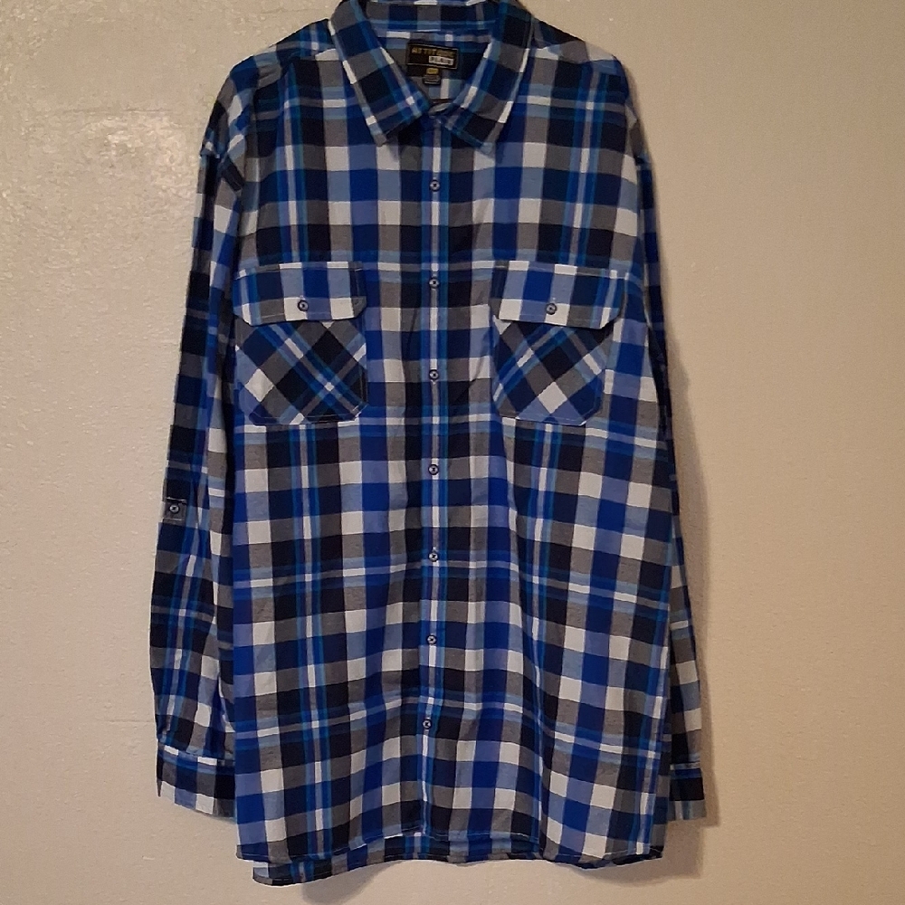 George Blue and White Checkered Men's Shirt